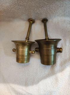 2 Stck alte Mörser Messing incl. Stößel/ Pistill